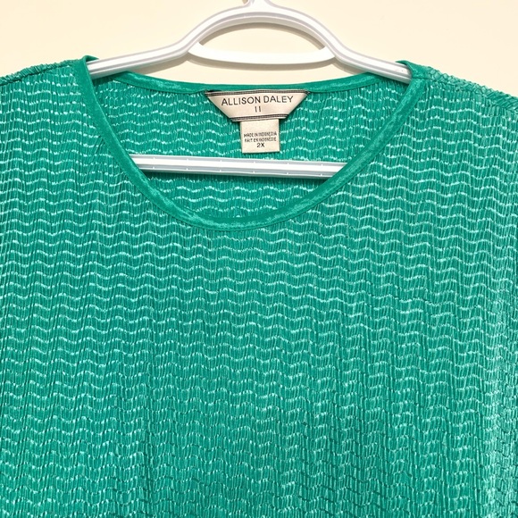 Allison Daley Green Short Sleeve Blouse size 2X - Picture 4 of 11